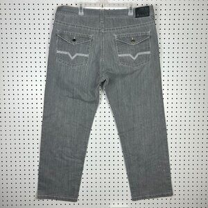 Mecca Y2K Wide Leg Denim Jean 40x30 Flap Grunge Goth Gray Streetwear Skate Baggy